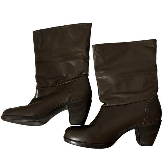 Dansko Bobbi brown leather heeled boots women’s 39 Roll down cuff ankle - Picture 3 of 8